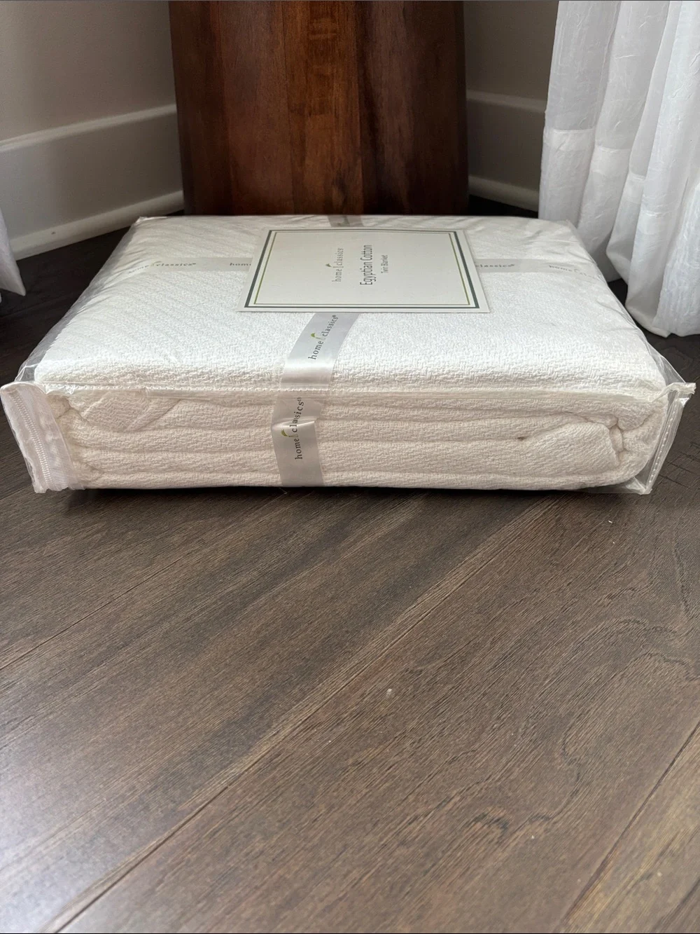Home Classics Egyptian cotton twin blanket classic weave,2 rows of top stitching
